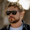 image:imageWearMe Pro WMP Eyewear  Mens Polarized Aviator Sunglasses Double Bridge Modern Acetate FrameBlack  Triple Black Lens