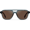 image:imageWearMe Pro WMP Eyewear  Mens Polarized Aviator Sunglasses Double Bridge Modern Acetate FrameCrystal Stone Blue  Brown Lens
