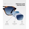 image:imageWearMe Pro WMP Eyewear  Mens Polarized Aviator Sunglasses Double Bridge Modern Acetate FrameWhiskey Brown Tortoise  Blue Gradient Lens