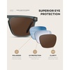 image:imageWearMe Pro WMP Eyewear  Mens Polarized Bold Geometric Flat Top Key Hole Design Acetate Frame SunglassesCrystal Stone Blue  Brown Lens
