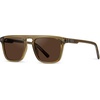 image:imageWearMe Pro WMP Eyewear  Mens Polarized Bold Geometric Flat Top Key Hole Design Acetate Frame SunglassesCrystal Verde Frame  Brown Lens