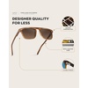 image:imageWearMe Pro WMP Eyewear  Mens Polarized Bold Geometric Flat Top Key Hole Design Acetate Frame SunglassesFrosted Brown Frame  Brown Gradient Lens