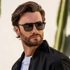 image:imageWearMe Pro WMP Eyewear  Mens Polarized Bold Geometric Flat Top Key Hole Design Acetate Frame SunglassesMatte Black Frame  Black Lens