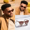 image:imageWearMe Pro WMP Eyewear  Mens Polarized Modern Rounded Square SunglassesCrystal Brown Frame  Brown Gradient Lens