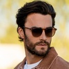 image:imageWearMe Pro WMP Eyewear  Mens Polarized Modern Rounded Square SunglassesCrystal Brown Frame  Brown Gradient Lens
