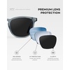 image:imageWearMe Pro WMP Eyewear  Mens Polarized Modern Rounded Square SunglassesCrystal Cadet Grey Frame  Black Lens