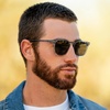 image:imageWearMe Pro WMP Eyewear  Mens Polarized Modern Rounded Square SunglassesCrystal Cadet Grey Frame  Black Lens