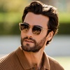 image:imageWearMe Pro WMP Eyewear  Mens Polarized Modern Rounded Square SunglassesCrystal Sand Brown  Dark Beige Gradient Lens