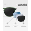 image:imageWearMe Pro WMP Eyewear  Mens Polarized Modern Rounded Square SunglassesEmerald Green Frame  Black Lens