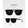 image:imageWearMe Pro WMP Eyewear  Mens Polarized Rectangular Double Bridge Sunglasses FlatTop Frame Modern Minimalist StyleBlack  Triple Black Lens