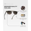 image:imageWearMe Pro WMP Eyewear  Mens Polarized Rectangular Double Bridge Sunglasses FlatTop Frame Modern Minimalist StyleCharcoal Grey  Grey Brown Gradient Lens