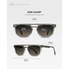 image:imageWearMe Pro WMP Eyewear  Mens Polarized Rectangular Double Bridge Sunglasses FlatTop Frame Modern Minimalist StyleCharcoal Grey  Grey Brown Gradient Lens