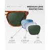 image:imageWearMe Pro WMP Eyewear  Mens Polarized Rectangular Double Bridge Sunglasses FlatTop Frame Modern Minimalist StyleHoney Tortoise  Smoke Green Lens