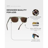 image:imageWearMe Pro WMP Eyewear  Mens Polarized Rectangular Double Bridge Sunglasses FlatTop Frame Modern Minimalist StylePalm Green  Dark Brown Lens