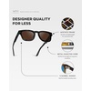 image:imageWearMe Pro WMP Eyewear  Mens Polarized Rectangular Sunglasses Thick Acetate Frame Modern StyleBlack  Dark Brown Lens