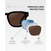 image:imageWearMe Pro WMP Eyewear  Mens Polarized Rectangular Sunglasses Thick Acetate Frame Modern StyleBlack  Dark Brown Lens