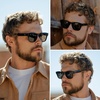 image:imageWearMe Pro WMP Eyewear  Mens Polarized Rectangular Sunglasses Thick Acetate Frame Modern StyleBlack  Dark Brown Lens