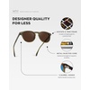 image:imageWearMe Pro WMP Eyewear  Mens Polarized Round Sunglasses Classic Design Keyhole Bridge Metal Rivets VintageInspiredKhaki Green  Dark Brown Lens
