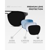 image:imageWearMe Pro WMP Eyewear  Mens Polarized Round Sunglasses RetroInspired Design with Acetate amp Metal FrameBlack  Triple Black Lens