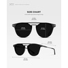 image:imageWearMe Pro WMP Eyewear  Mens Polarized Round Sunglasses RetroInspired Design with Acetate amp Metal FrameBlack  Triple Black Lens