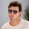 image:imageWearMe Pro WMP Eyewear  Mens Polarized Round Sunglasses RetroInspired Design with Acetate amp Metal FrameSmoke Grey  Grey Brown Gradient Lens