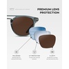 image:imageWearMe Pro WMP Eyewear  Mens Polarized Round Sunglasses RetroInspired Design with Acetate amp Metal FrameStone Blue  Dark Brown Lens
