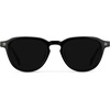 image:imageWearMe Pro WMP Eyewear  Mens Polarized Round Sunglasses Slim Acetate Frame Metal Rivets Keyhole Bridge Retro StyleBlack  Triple Black Lens