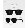 image:imageWearMe Pro WMP Eyewear  Mens Polarized Round Sunglasses Slim Acetate Frame Metal Rivets Keyhole Bridge Retro StyleBlack  Triple Black Lens