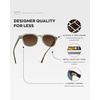 image:imageWearMe Pro WMP Eyewear  Mens Polarized Round Sunglasses Slim Acetate Frame Metal Rivets Keyhole Bridge Retro StylePalm Green  Brown Gold Gradient Lens