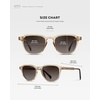 image:imageWearMe Pro WMP Eyewear  Mens Polarized Round Sunglasses Slim Acetate Frame Metal Rivets Keyhole Bridge Retro StyleSand Brown  Brown Gradient Lens