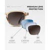 image:imageWearMe Pro WMP Eyewear  Mens Polarized Round Sunglasses Slim Acetate Frame Metal Rivets Keyhole Bridge Retro StyleSand Brown  Brown Gradient Lens