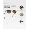 image:imageWearMe Pro WMP Eyewear  Mens Polarized Round Sunglasses Slim Acetate Frame Metal Rivets Keyhole Bridge Retro StyleSand Brown  Brown Gradient Lens