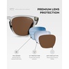 image:imageWearMe Pro WMP Eyewear  Mens Polarized Sport amp Golf Sunglasses Round Frame AntiReflective Lenses NonSlip Nose PadsCrystal Ice Grey  Brown Lens