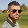 image:imageWearMe Pro WMP Eyewear  Mens Polarized Sport amp Golf Sunglasses Round Frame AntiReflective Lenses NonSlip Nose PadsCrystal Ice Grey  Brown Lens