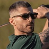 image:imageWearMe Pro WMP Eyewear  Mens Round Performance Golf Sunglasses Polarized AntiReflective Lenses and NonSlip Nose PadsCrystal Agave Green  Smoke Lens