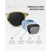 image:imageWearMe Pro WMP Eyewear  Mens Round Performance Golf Sunglasses Polarized AntiReflective Lenses and NonSlip Nose PadsIris Yellow  Black Lens