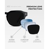 image:imageWearMe Pro WMP Eyewear  Mens Square Polarized Sunglasses Thick Acetate Frame Bold Geometric Shape Retro 60s DesignBlack  Triple Black Lens