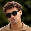 image:imageWearMe Pro WMP Eyewear  Mens Square Polarized Sunglasses Thick Acetate Frame Bold Geometric Shape Retro 60s DesignBlack  Triple Black Lens