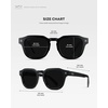 image:imageWearMe Pro WMP Eyewear  Mens Square Polarized Sunglasses Thick Acetate Frame Bold Geometric Shape Retro 60s DesignBlack  Triple Black Lens