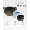image:imageWearMe Pro WMP Eyewear  Mens Square Polarized Sunglasses Thick Acetate Frame Bold Geometric Shape Retro 60s DesignCrystal Agave Green  Grey Brown Gradient Lens