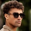 image:imageWearMe Pro WMP Eyewear  Mens Square Polarized Sunglasses Thick Acetate Frame Bold Geometric Shape Retro 60s DesignHavana Tortoise  Brown Gradient Lens