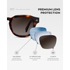 image:imageWearMe Pro WMP Eyewear  Mens Square Polarized Sunglasses Thick Acetate Frame Bold Geometric Shape Retro 60s DesignHavana Tortoise  Brown Gradient Lens