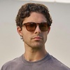 image:imageWearMe Pro WMP Eyewear  Mens Square Polarized Sunglasses Thick Acetate Frame Bold Geometric Shape Retro 60s DesignTerracotta Brown  Copper Brown Gradient Lens