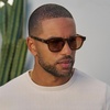 image:imageWearMe Pro WMP Eyewear  Mens Square Polarized Sunglasses Thick Acetate Frame Bold Geometric Shape Retro 60s DesignTerracotta Brown  Copper Brown Gradient Lens