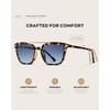 image:imageWearMe Pro WMP Eyewear  Modern Mens Square Aviator Sunglasses  Double Metal Bridge with Polarized LensAmber Tortoise Frame  Blue Gradient Lens