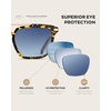 image:imageWearMe Pro WMP Eyewear  Modern Mens Square Aviator Sunglasses  Double Metal Bridge with Polarized LensAmber Tortoise Frame  Blue Gradient Lens
