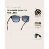 image:imageWearMe Pro WMP Eyewear  Modern Mens Square Aviator Sunglasses  Double Metal Bridge with Polarized LensAmber Tortoise Frame  Blue Gradient Lens