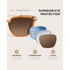 image:imageWearMe Pro WMP Eyewear  Modern Mens Square Aviator Sunglasses  Double Metal Bridge with Polarized LensCrystal Brown Frame  Brown Gradient Lens