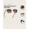 image:imageWearMe Pro WMP Eyewear  Modern Mens Square Aviator Sunglasses  Double Metal Bridge with Polarized LensCrystal Ice Grey Frame  Brown Gradient Lens