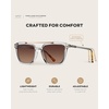 image:imageWearMe Pro WMP Eyewear  Modern Mens Square Aviator Sunglasses  Double Metal Bridge with Polarized LensCrystal Ice Grey Frame  Brown Gradient Lens